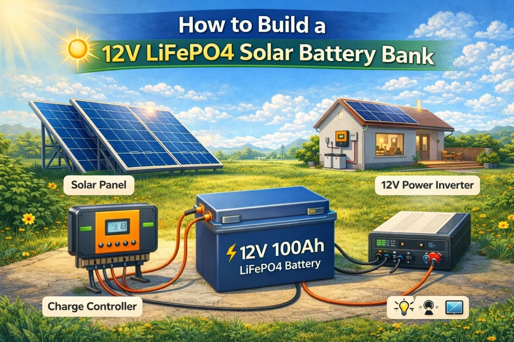 How to Build a 12V LiFePO4 Solar Battery Bank (Beginner-Friendly Guide)